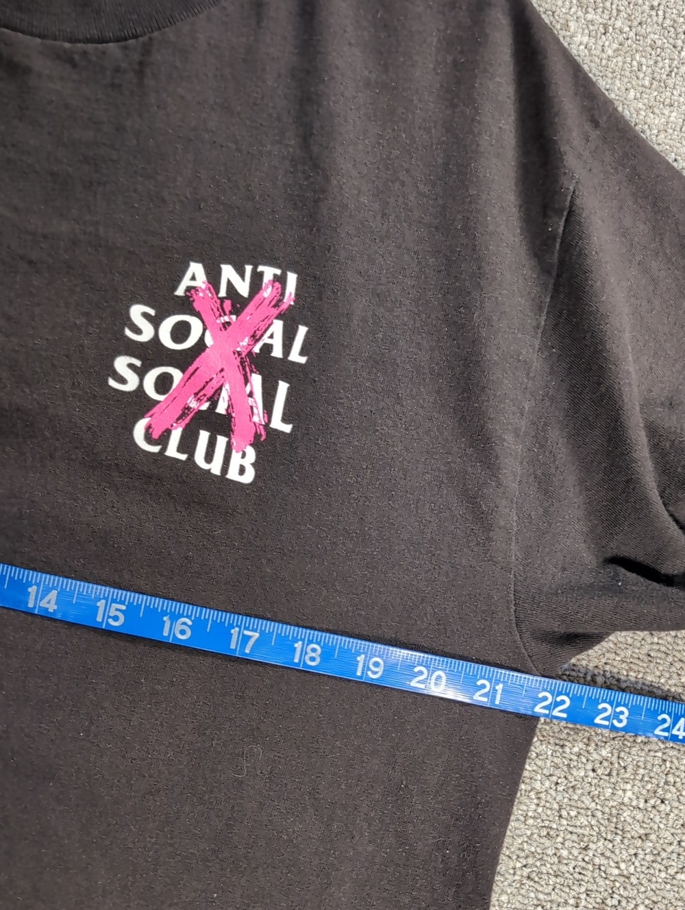 Anti Social Social Club Cancelled T-shirt Size Large Black/Pink - Picture 5 of 6